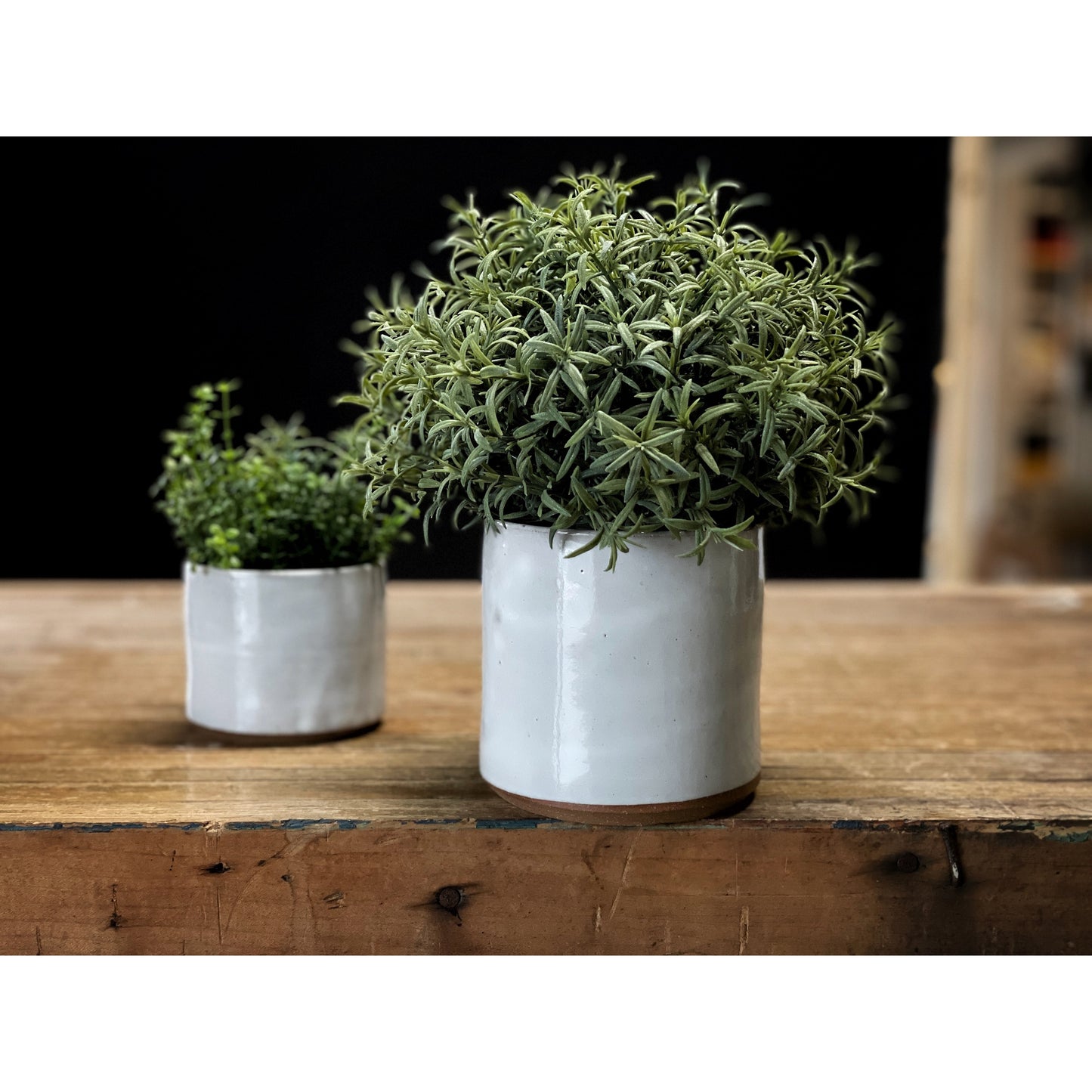 White Glazed Minimalist Planter