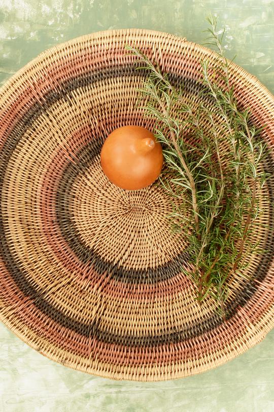 Peach & Black Rings Makenge Root Wedding Baskets