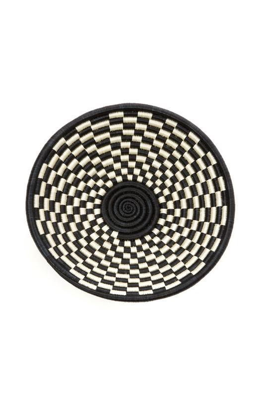 Rwandan Sisal Checkered Basket